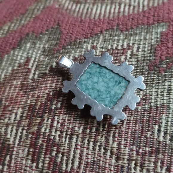 Unique stone Pendant 925 silver, vintage - Picture 6 of 7